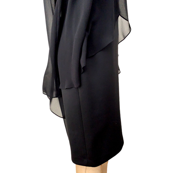 Calvin Klein Black Structured Cocktail Dress Sz 4 - Picture 7 of 7